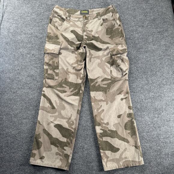 CABELA'S Mens MicroTex Classic Cargo Camo Hunting Fishing Outdoor Pants Size 32 - Picture 1 of 10